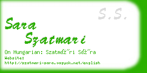 sara szatmari business card